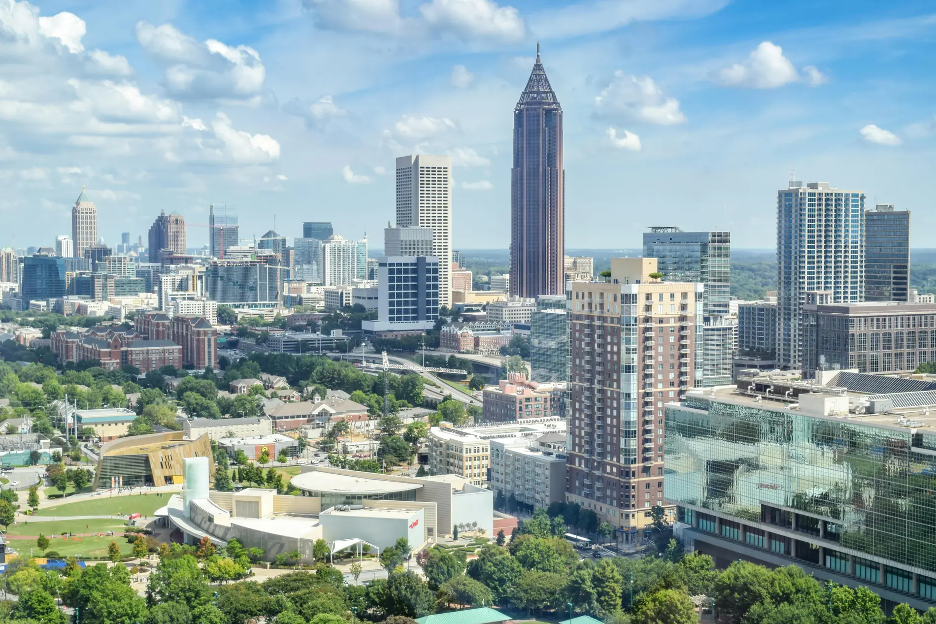 aerial view of the Atlanta skyline
