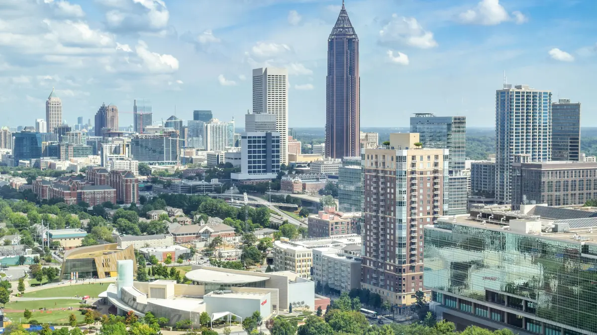 aerial view of Atlanta Georgia skyline